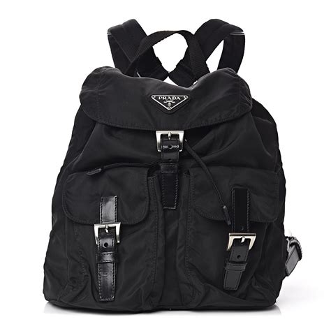 prada tessuto logo nylon & leather backpack|Prada nylon vela bag.